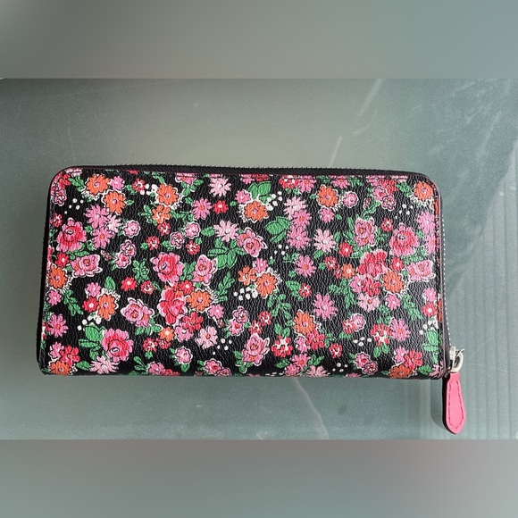 Coach Sierra Posey Cluster Floral Satchel, Wallet & Pink Wide Scallop Edge Strap - Picture 14 of 17